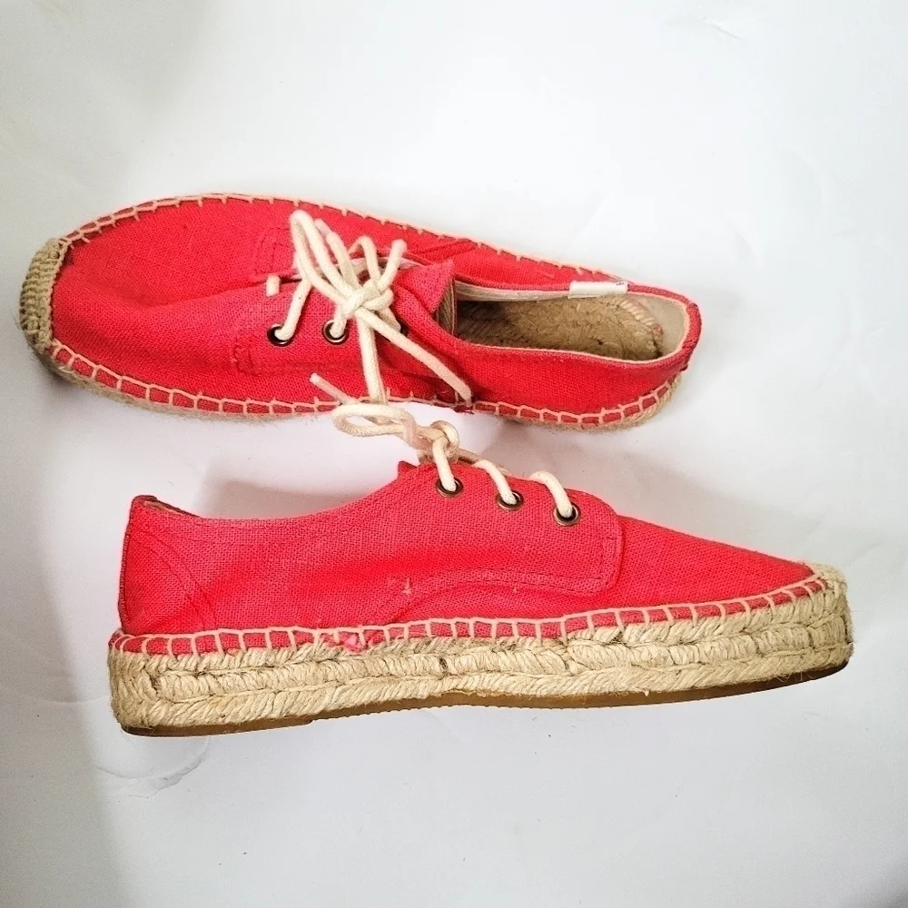 Soludos red lace up sneakers